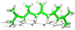 Isotaktisches Polymer mit den Seitengruppen stets auf der gleichen Seite der Hautpgruppe